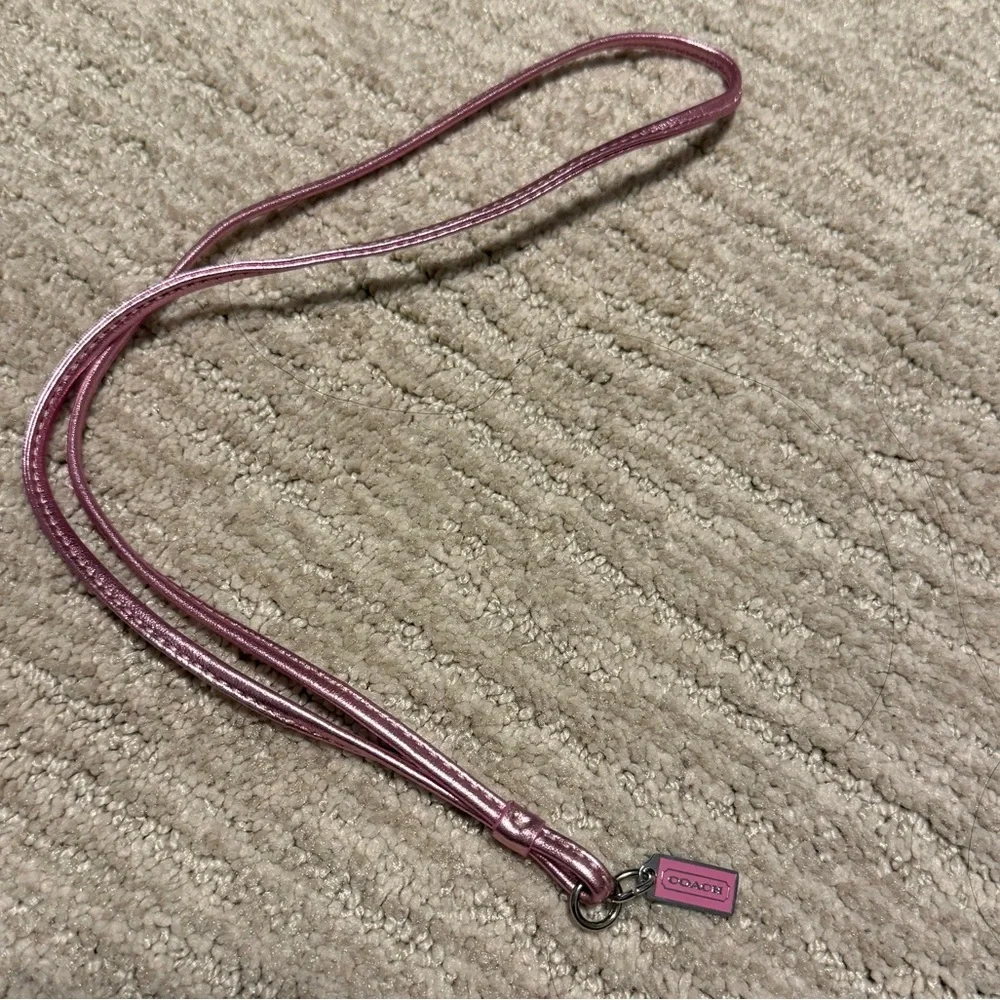Coach Pink Charm Metallic Lanyard - Picture 2 of 2